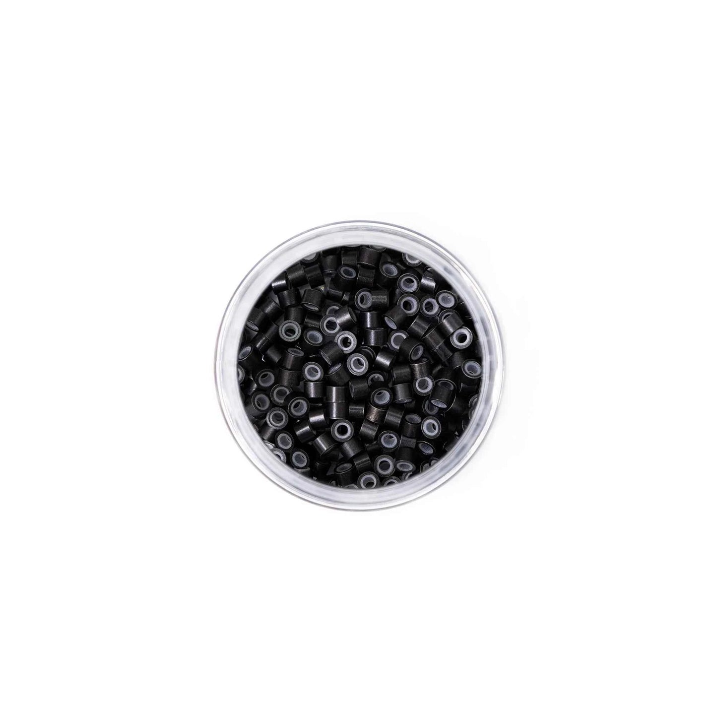 Mini Silicone-Lined Beads (Nickel-Free, 250 pcs.) - 4mm x 2mm x 3mm - Black