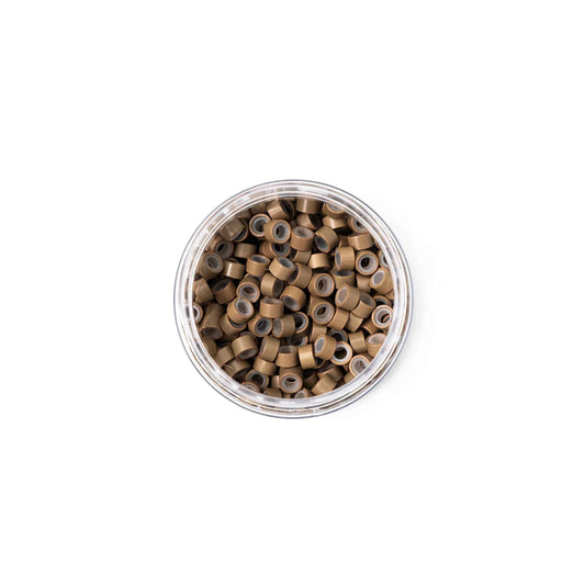Silicone-Lined Beads (Nickel-Free, 250 pcs.) - 5mm x 3mm x 3mm - Dark Blonde