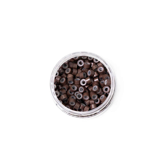 Silicone-Lined Beads (Nickel-Free, 250 pcs.) - 5mm x 3mm x 3mm - Medium Brown