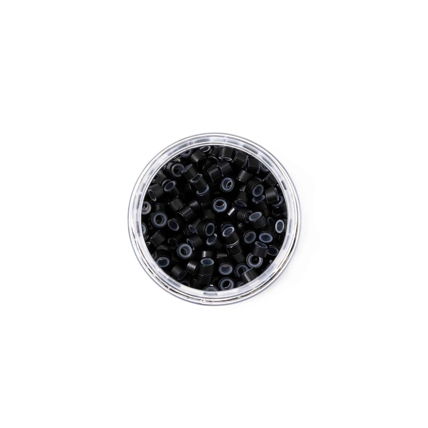 Silicone-Lined Beads (Nickel-Free, 250 pcs.) - 5mm x 3mm x 3mm - Black