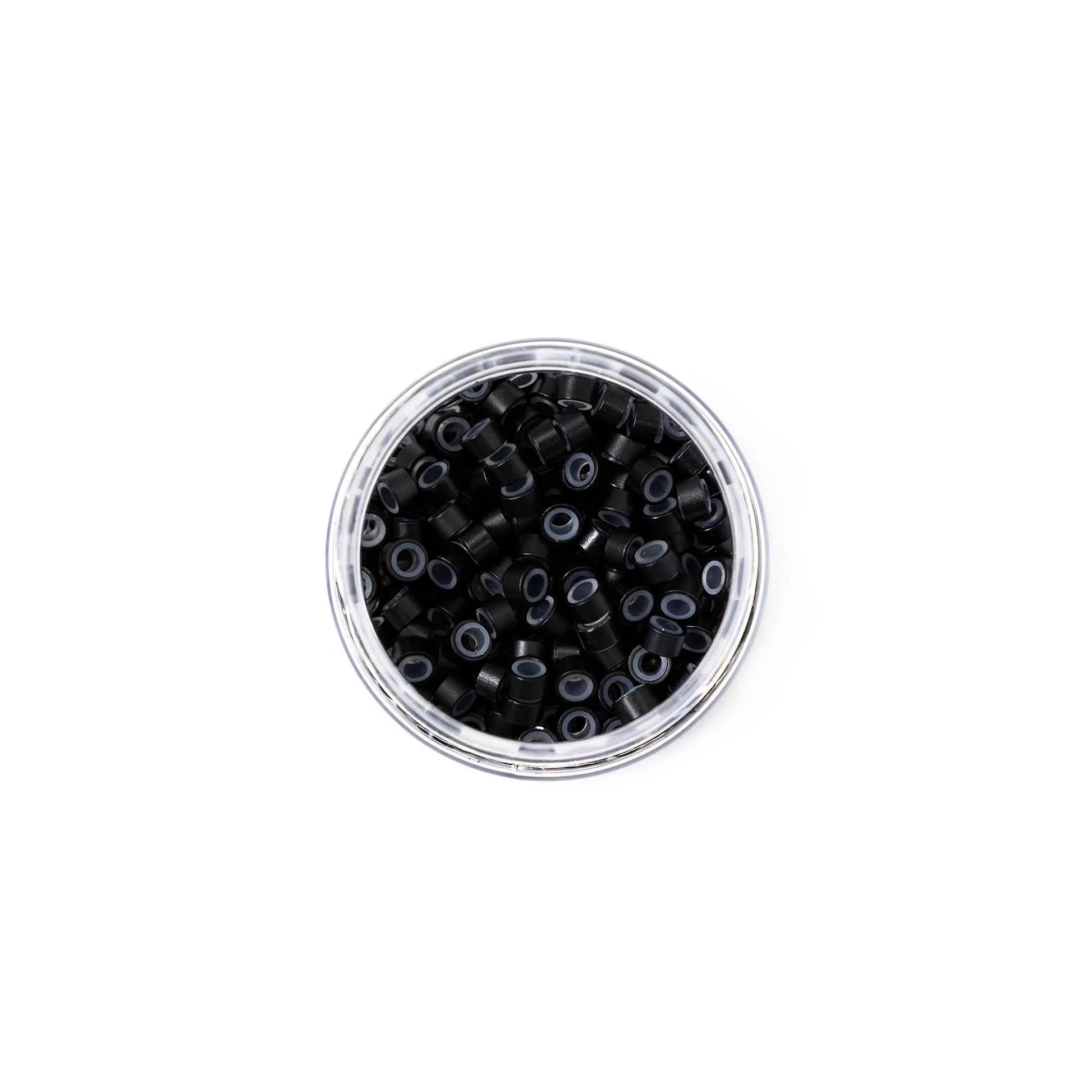 Silicone-Lined Beads (Nickel-Free, 250 pcs.) - 5mm x 3mm x 3mm - Black