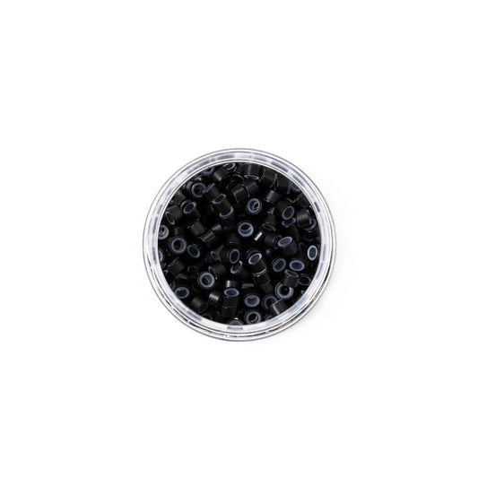 Silicone-Lined Beads (Nickel-Free, 250 pcs.) - 5mm x 3mm x 3mm - Black