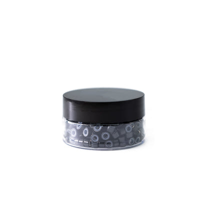Silicone-Lined Beads (Nickel-Free, 250 pcs.) - 5mm x 3mm x 3mm - Black