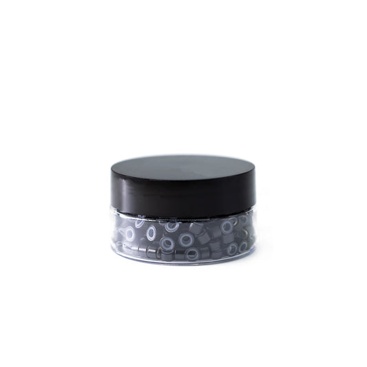 Silicone-Lined Beads (Nickel-Free, 250 pcs.) - 5mm x 3mm x 3mm - Black