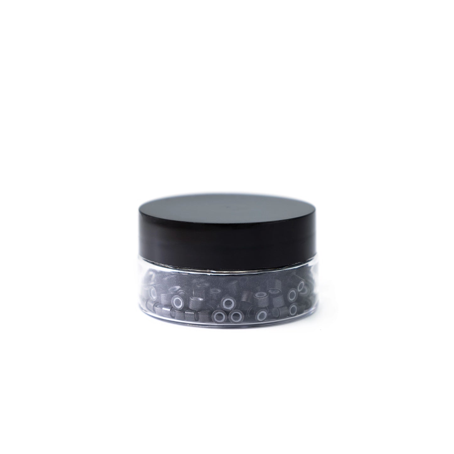 Mini Silicone-Lined Beads (Nickel-Free, 250 pcs.) - 4mm x 2mm x 3mm - Black