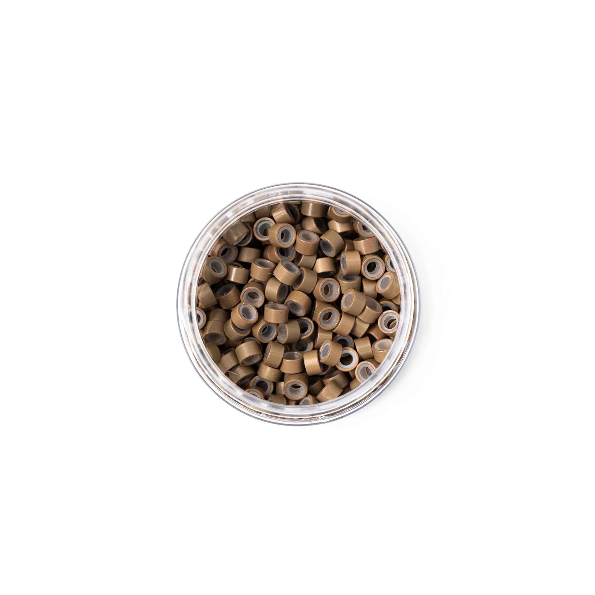 Silicone-Lined Beads (Nickel-Free, 250 pcs.) - 5mm x 3mm x 3mm - Dark Blonde