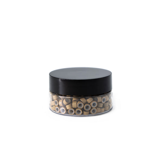 Silicone-Lined Beads (Nickel-Free, 250 pcs.) - 5mm x 3mm x 3mm - Dark Blonde