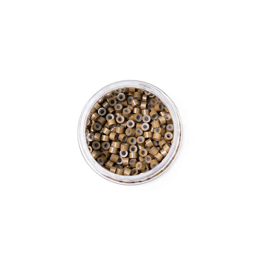 Mini Silicone-Lined Beads (Nickel-Free, 250 pcs.) - 4mm x 2mm x 3mm - Dark Blonde