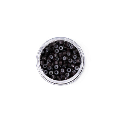 Silicone-Lined Beads (Nickel-Free, 250 pcs.) - 5mm x 3mm x 3mm - Dark Brown