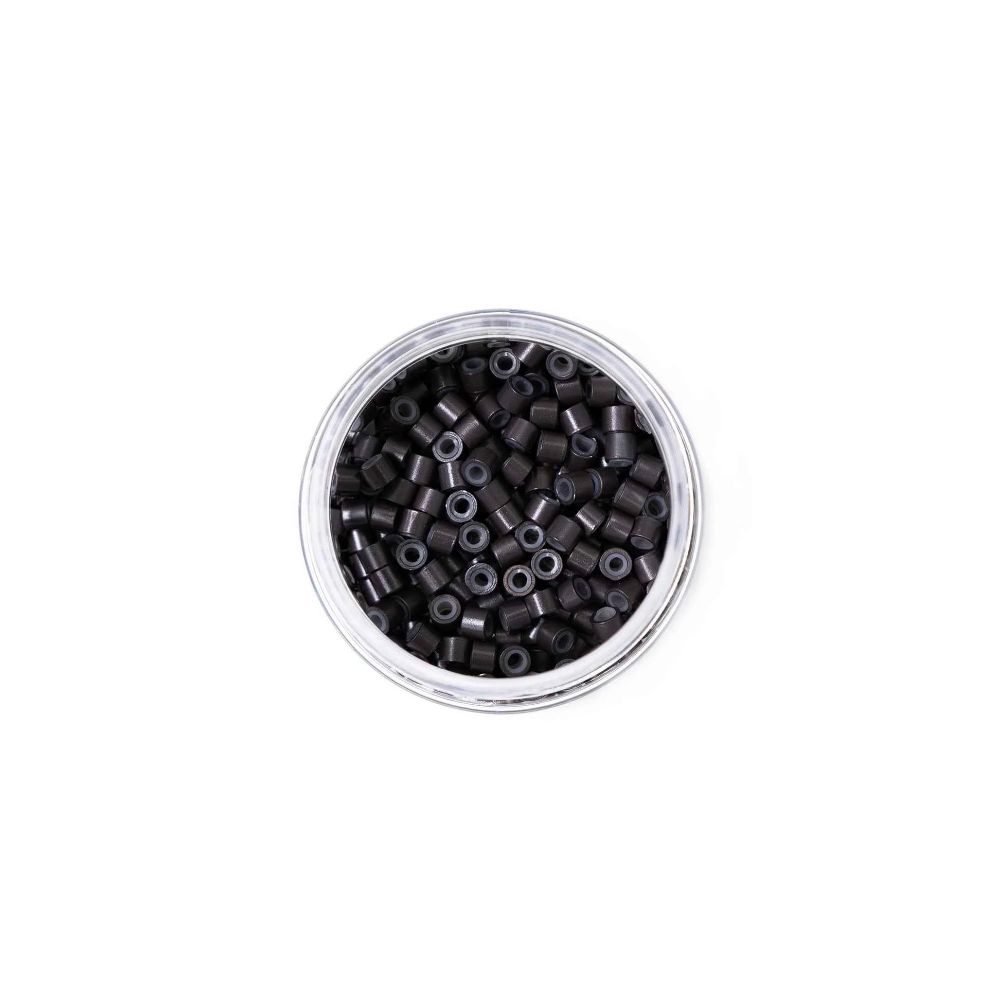 Mini Silicone-Lined Beads (Nickel-Free, 250 pcs.) - 4mm x 2mm x 3mm - Dark Brown