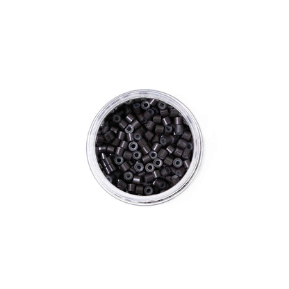 Mini Silicone-Lined Beads (Nickel-Free, 250 pcs.) - 4mm x 2mm x 3mm - Dark Brown