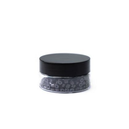 Mini Silicone-Lined Beads (Nickel-Free, 250 pcs.) - 4mm x 2mm x 3mm - Dark Brown
