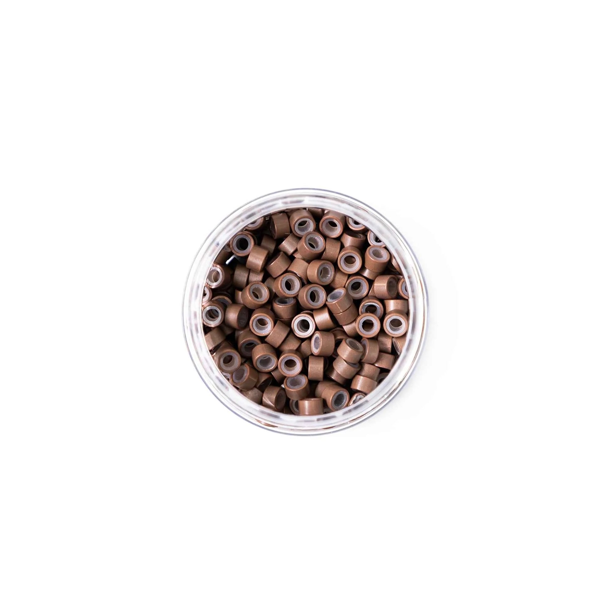 Silicone-Lined Beads (Nickel-Free, 250 pcs.) - 5mm x 3mm x 3mm - Light Brown
