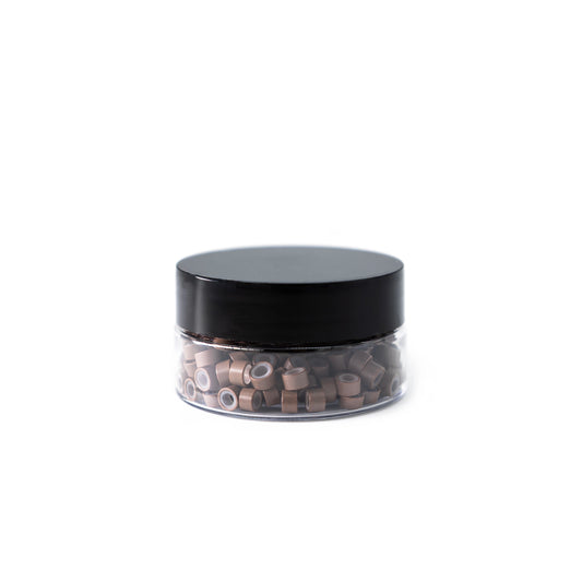 Silicone-Lined Beads (Nickel-Free, 250 pcs.) - 5mm x 3mm x 3mm - Light Brown