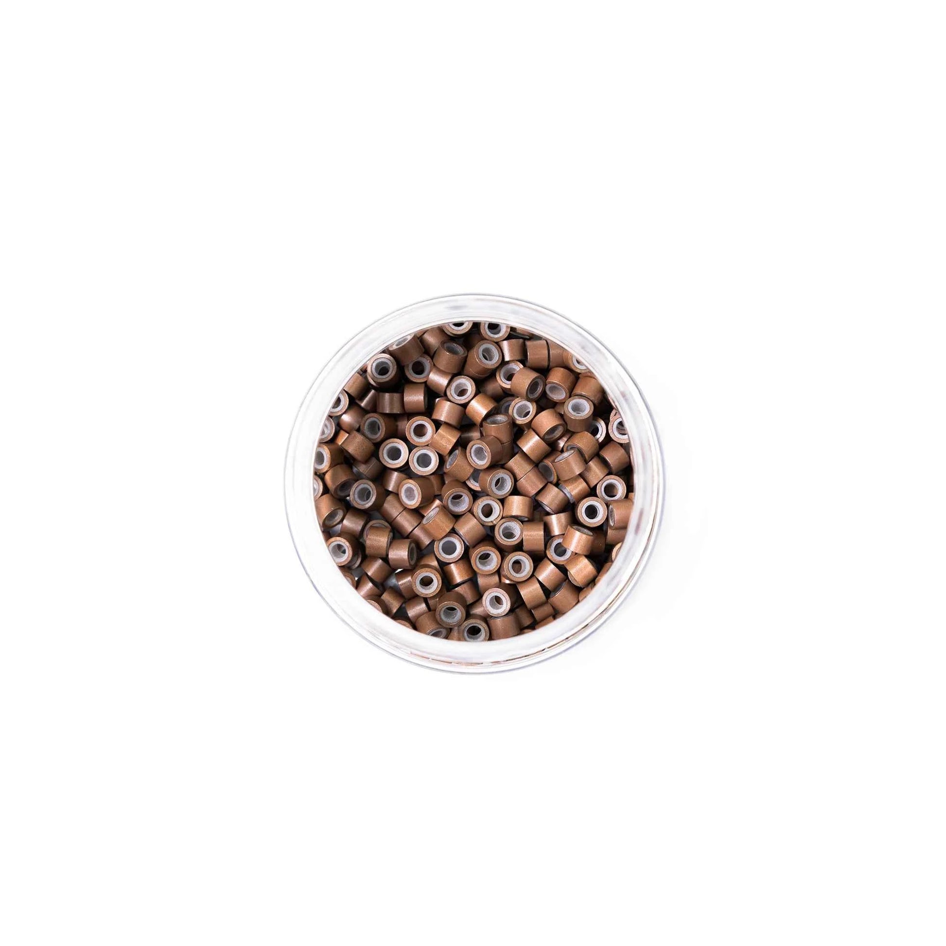 Mini Silicone-Lined Beads (Nickel-Free, 250 pcs.) - 4mm x 2mm x 3mm - Light Brown