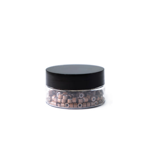 Mini Silicone-Lined Beads (Nickel-Free, 250 pcs.) - 4mm x 2mm x 3mm - Light Brown