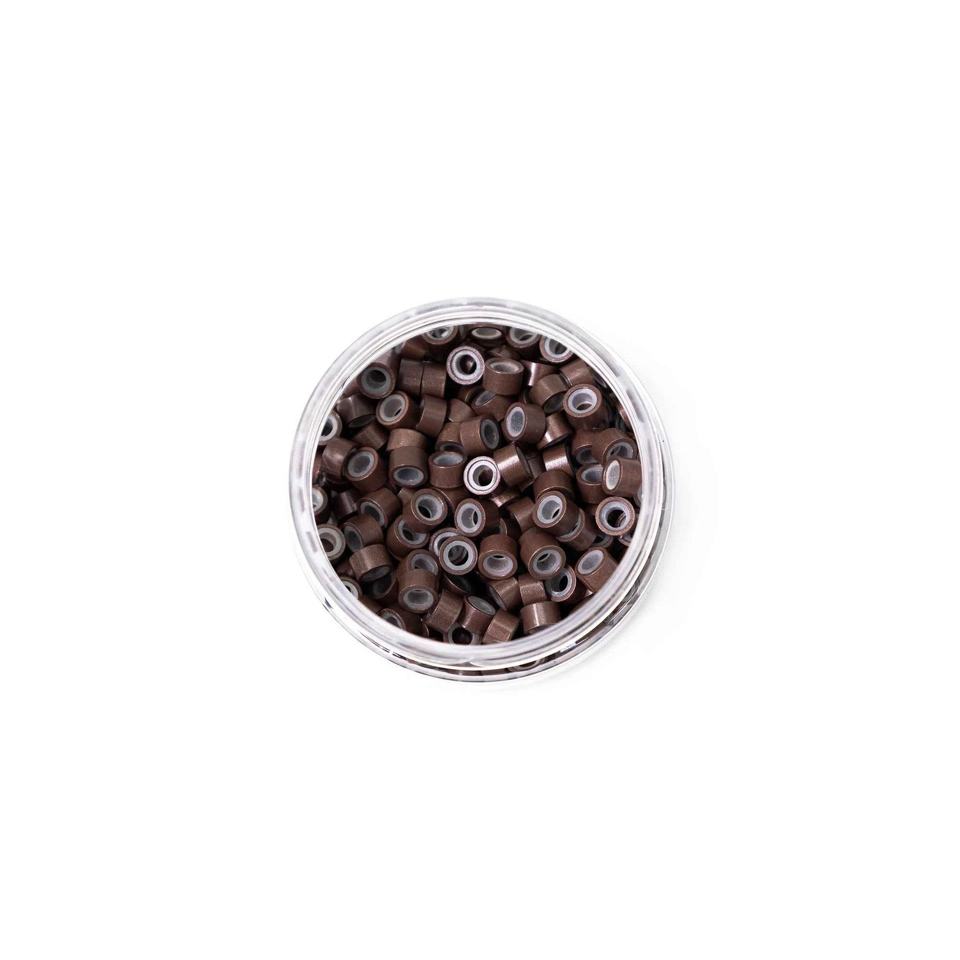 Silicone-Lined Beads (Nickel-Free, 250 pcs.) - 5mm x 3mm x 3mm - Medium Brown