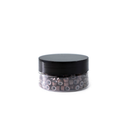 Silicone-Lined Beads (Nickel-Free, 250 pcs.) - 5mm x 3mm x 3mm - Medium Brown
