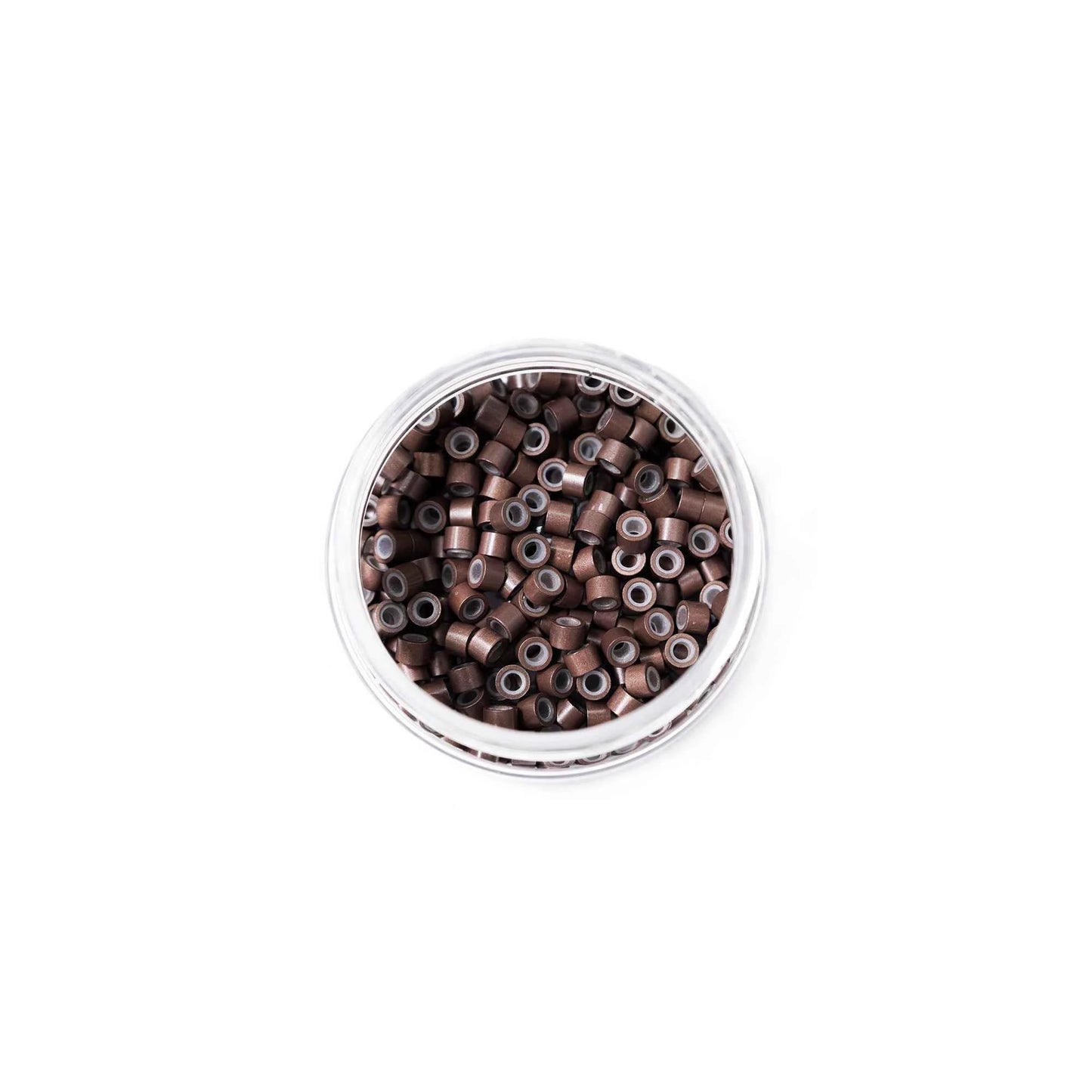 Mini Silicone-Lined Beads (Nickel-Free, 250 pcs.) - 4mm x 2mm x 3mm - Medium Brown