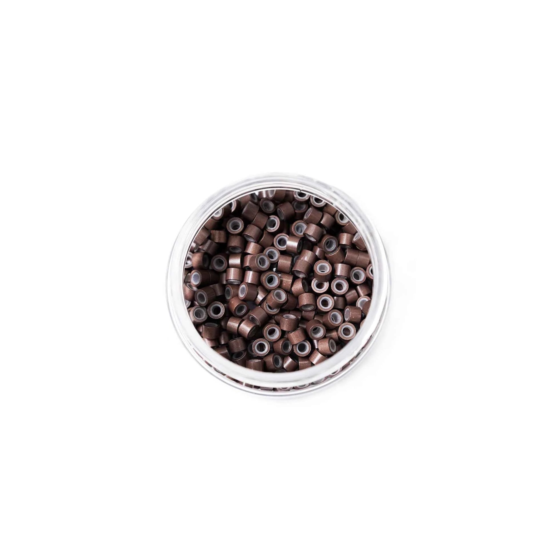 Mini Silicone-Lined Beads (Nickel-Free, 250 pcs.) - 4mm x 2mm x 3mm - Medium Brown